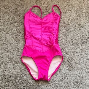 Girls Hot Pink One-Piece Swimsuit